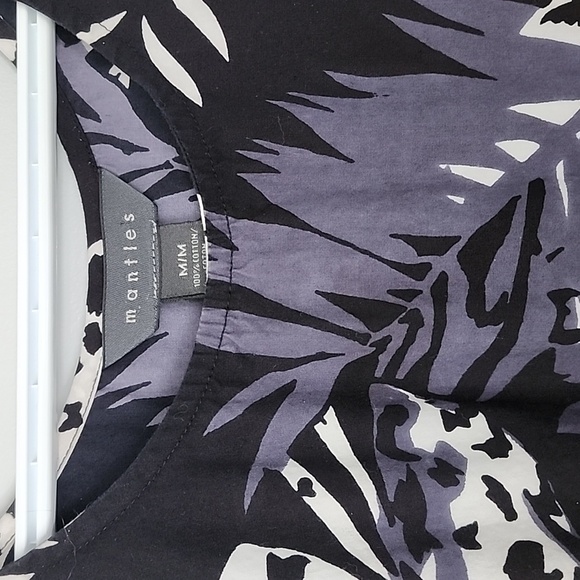 Mantles palm leaf dress medium white black grey purple - Picture 3 of 4